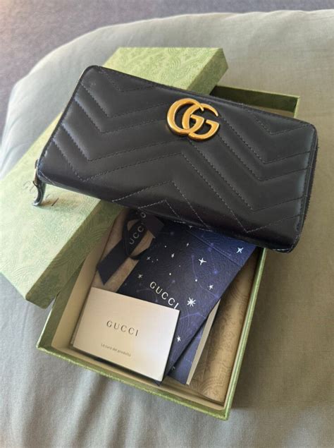 used gucci marmont wallet|Gucci Marmont zip around wallet.